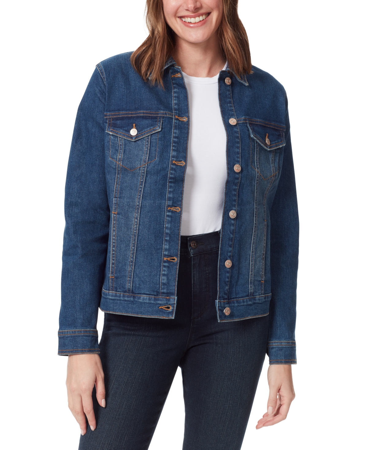 Gloria Vanderbilt Amanda Classic Denim Jacket In Mead Wash