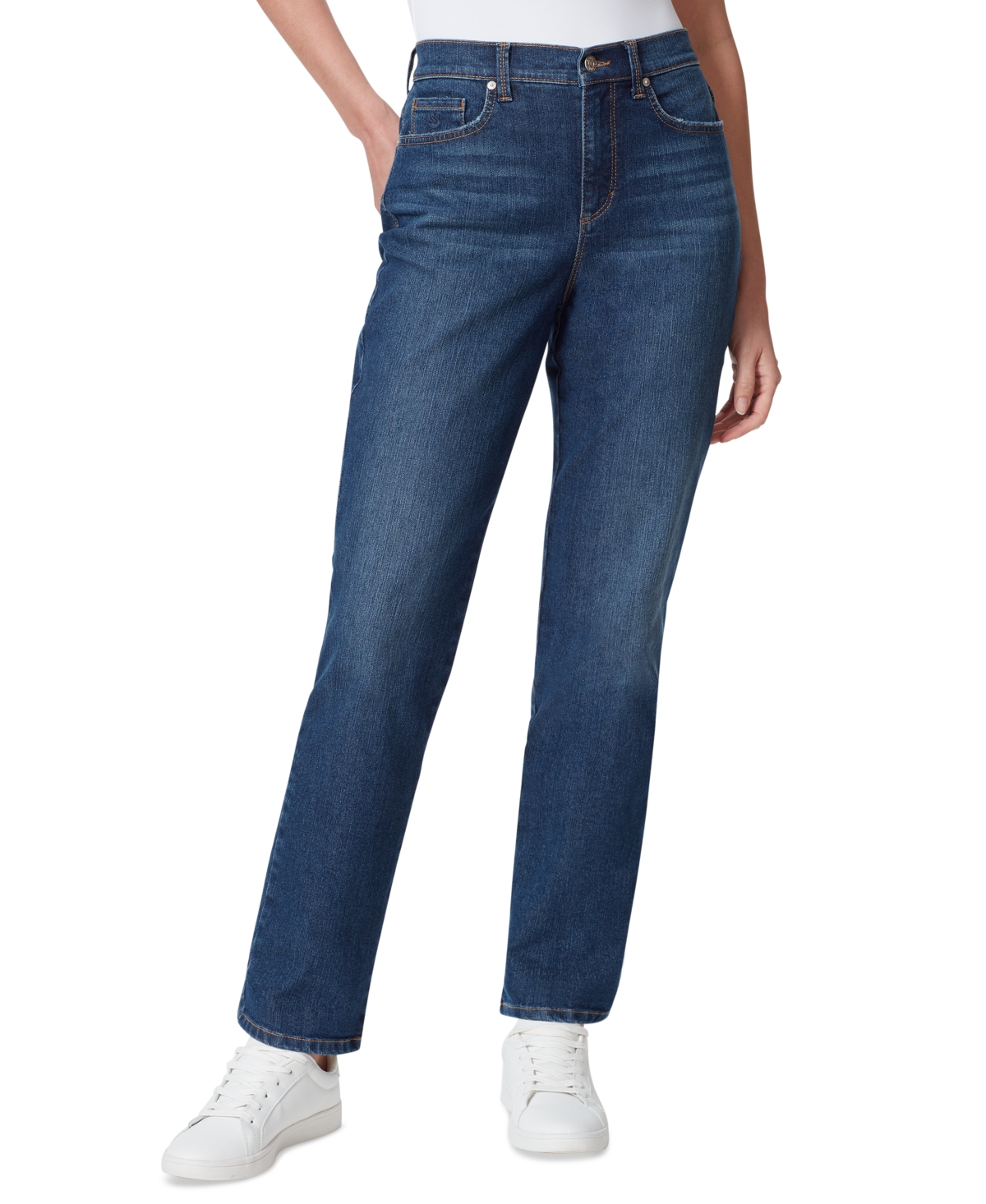 Gloria Vanderbilt Women's Amanda Classic Straight Jeans, In Regular, Short & Long In Mead Wash