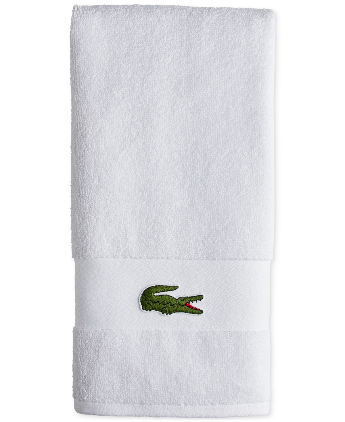 Lacoste Heritage Sport Stripe Cotton Hand Towel In White