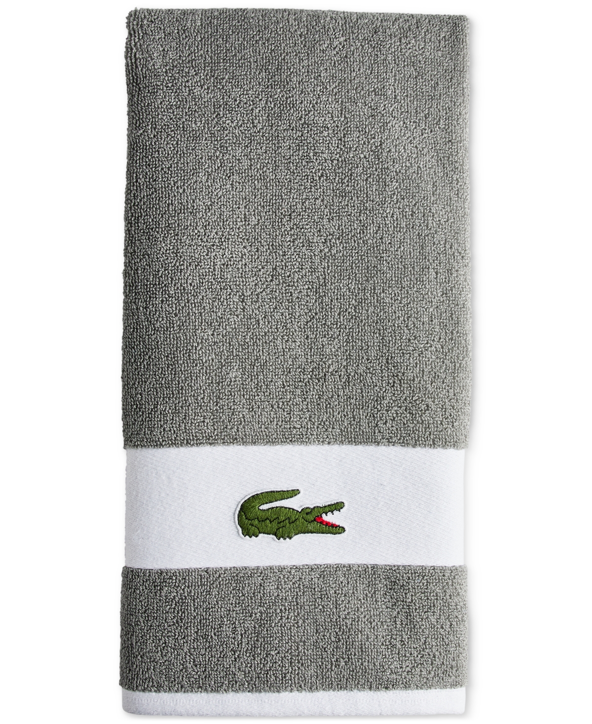 Lacoste Heritage Sport Stripe Cotton Hand Towel In Meteorite