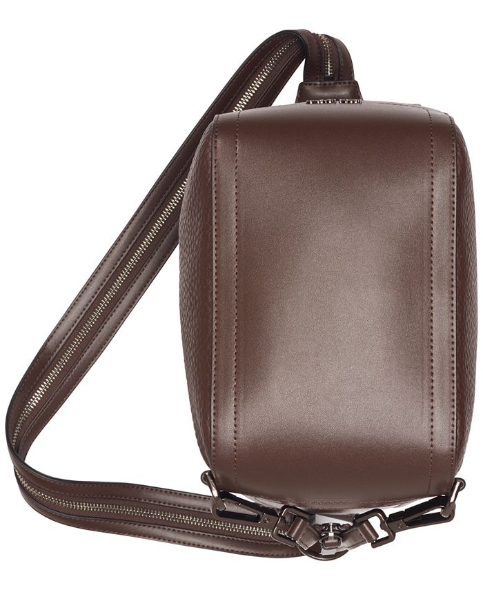 Calvin Klein Moss Convertible Sling Backpack & Hobo Shoulder Bag, Java