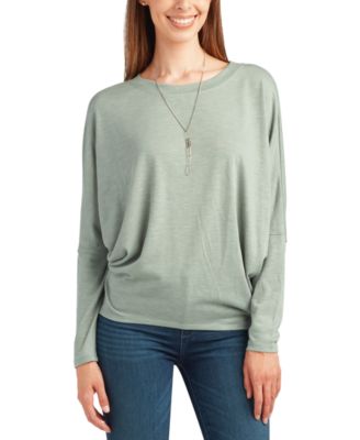 BCX - Juniors' Dolman-Sleeve Scoop-Neck Top