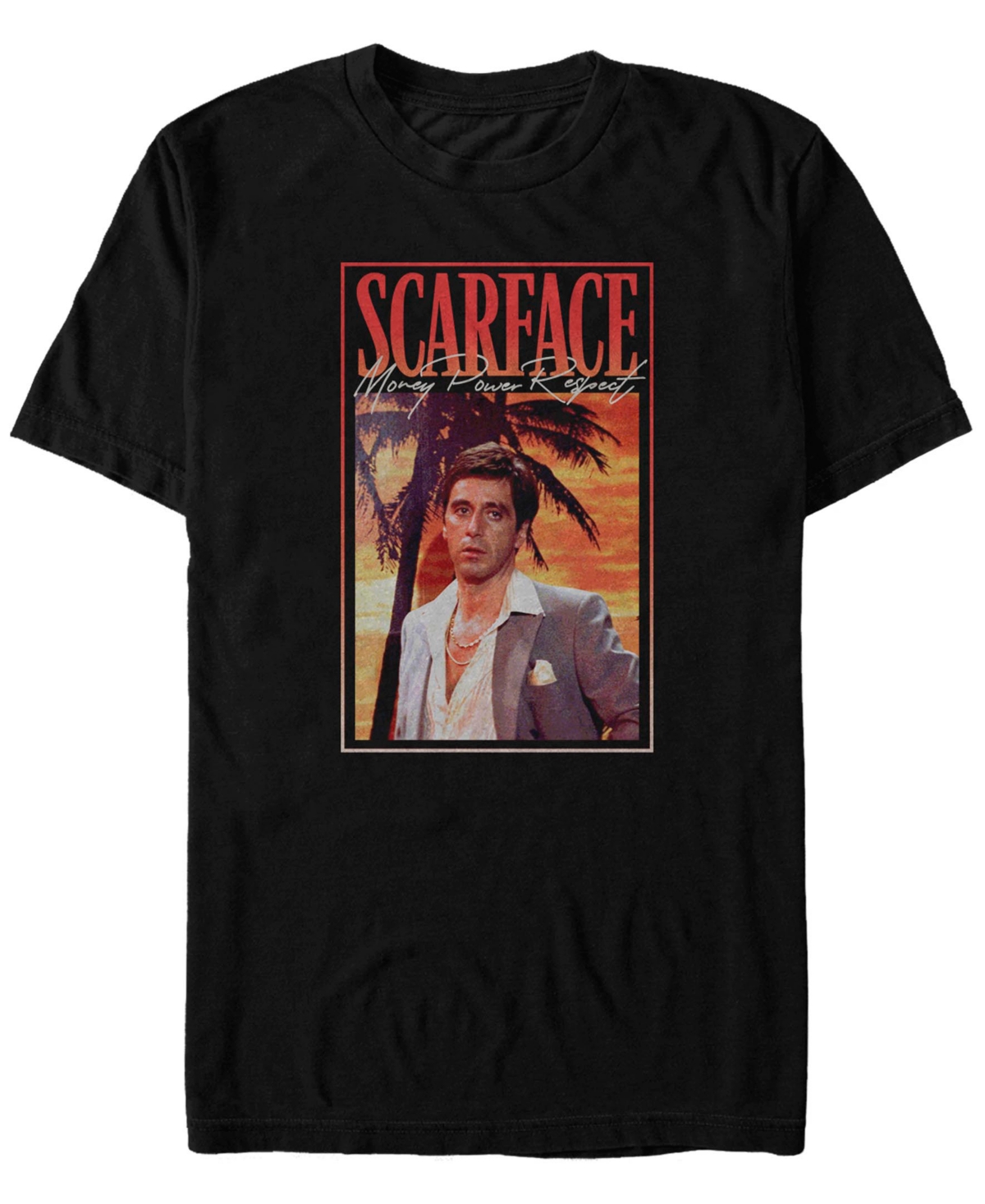Fifth Sun Men's Scarface Money Power Respect Short Sleeves T-shirt In Black