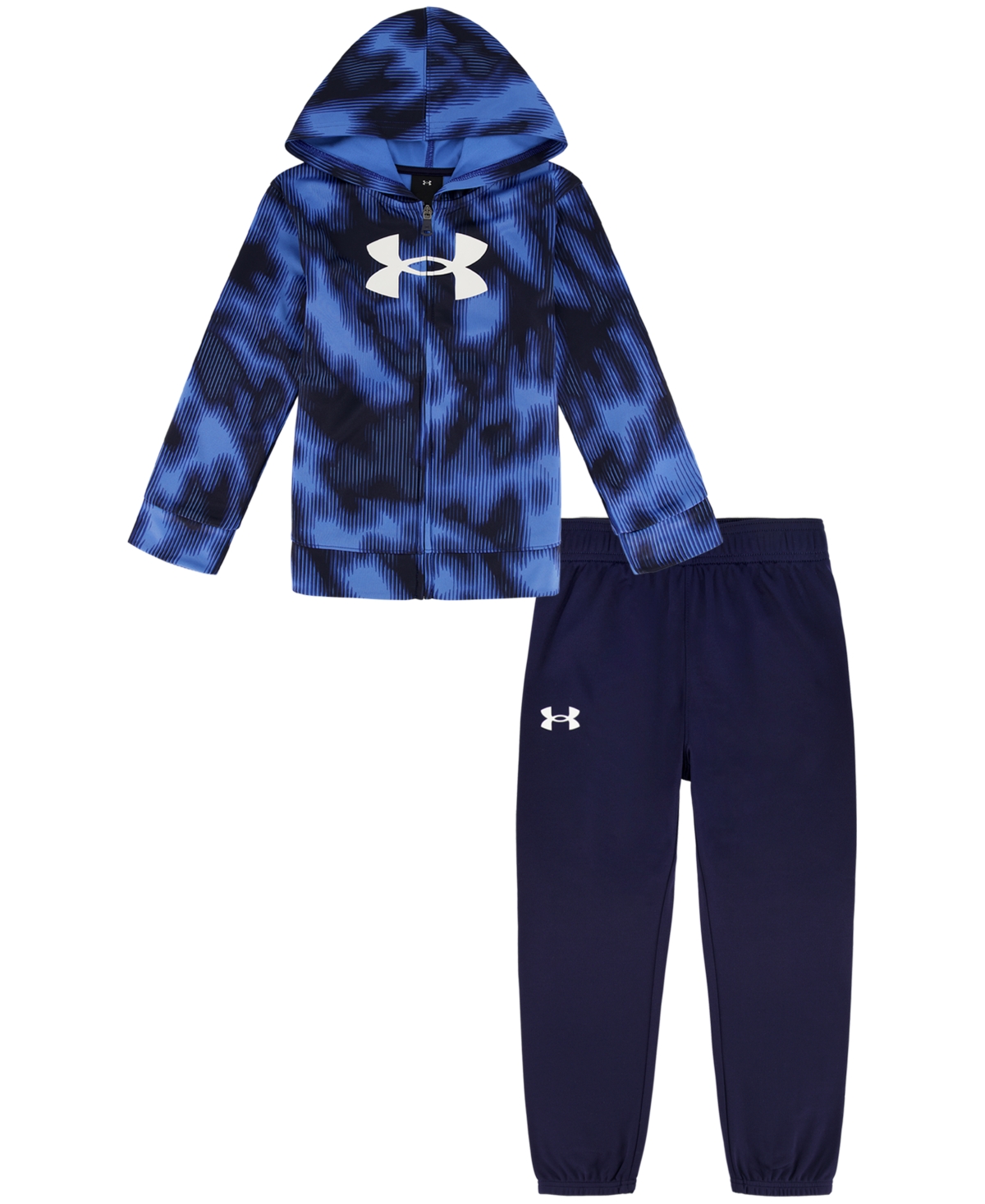 Under Armour Kids' Little Boys Valley Etch Zip-up Hoodie And Joggers Set In Water