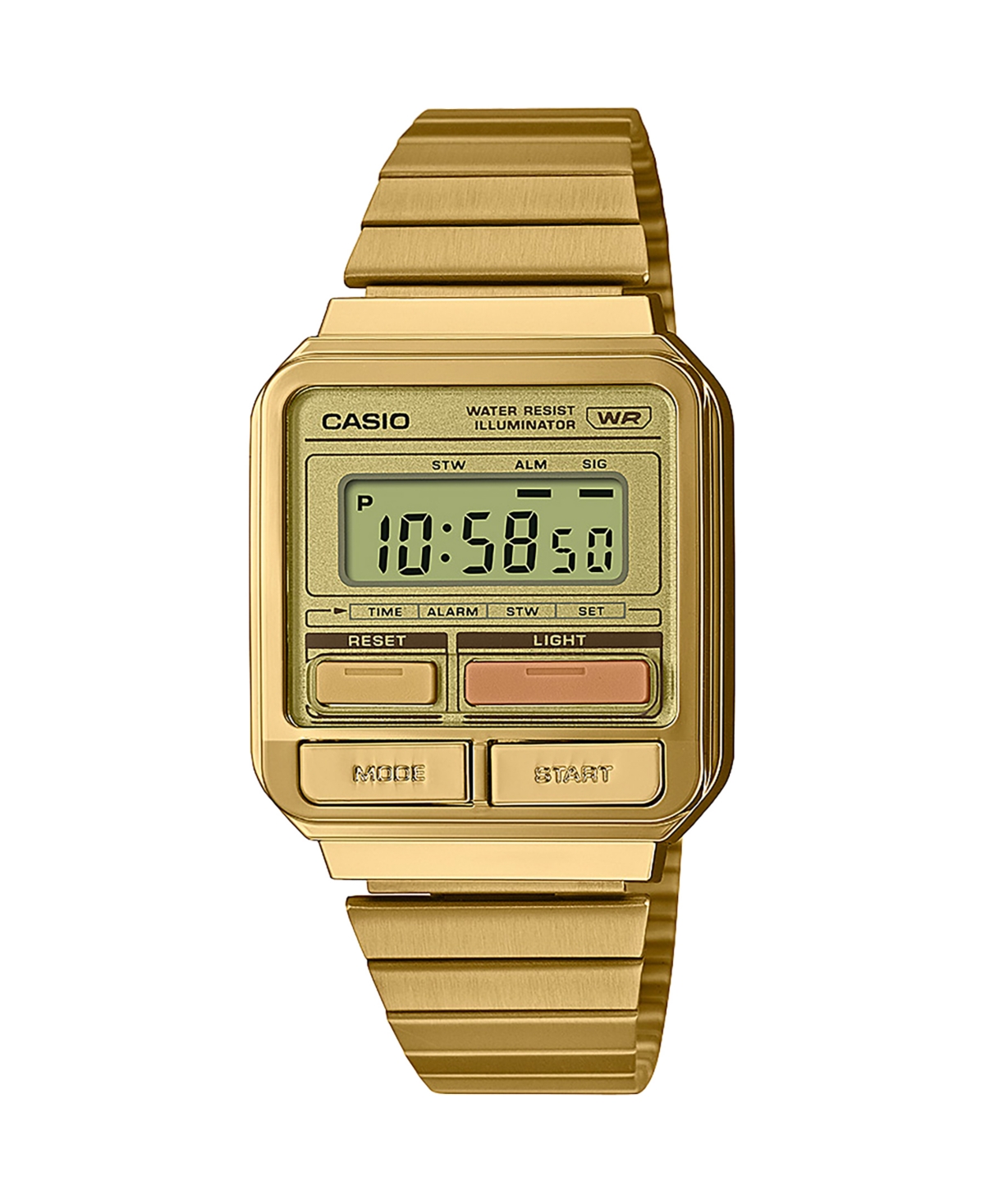 Unisex Digital Gold-Tone Stainless Steel Watch 33.5mm, A120WEG-9AVT - Gold