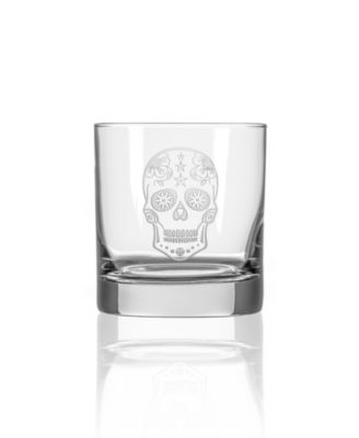 Sugar Skull 3 Piece Gift Set - Whiskey Decanter And Rocks Glasses