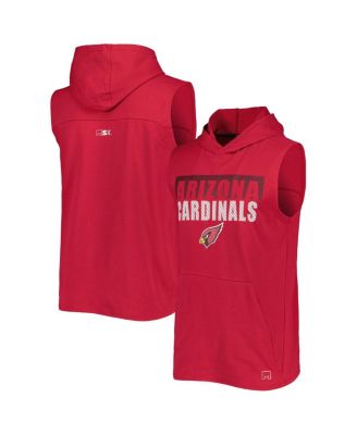 Men's Cardinal Arizona Cardinals Relay Sleeveless Pullover Hoodie