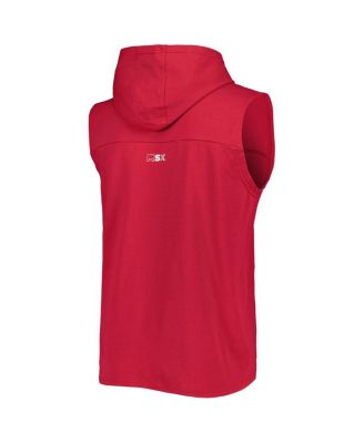 Men's Cardinal Arizona Cardinals Relay Sleeveless Pullover Hoodie