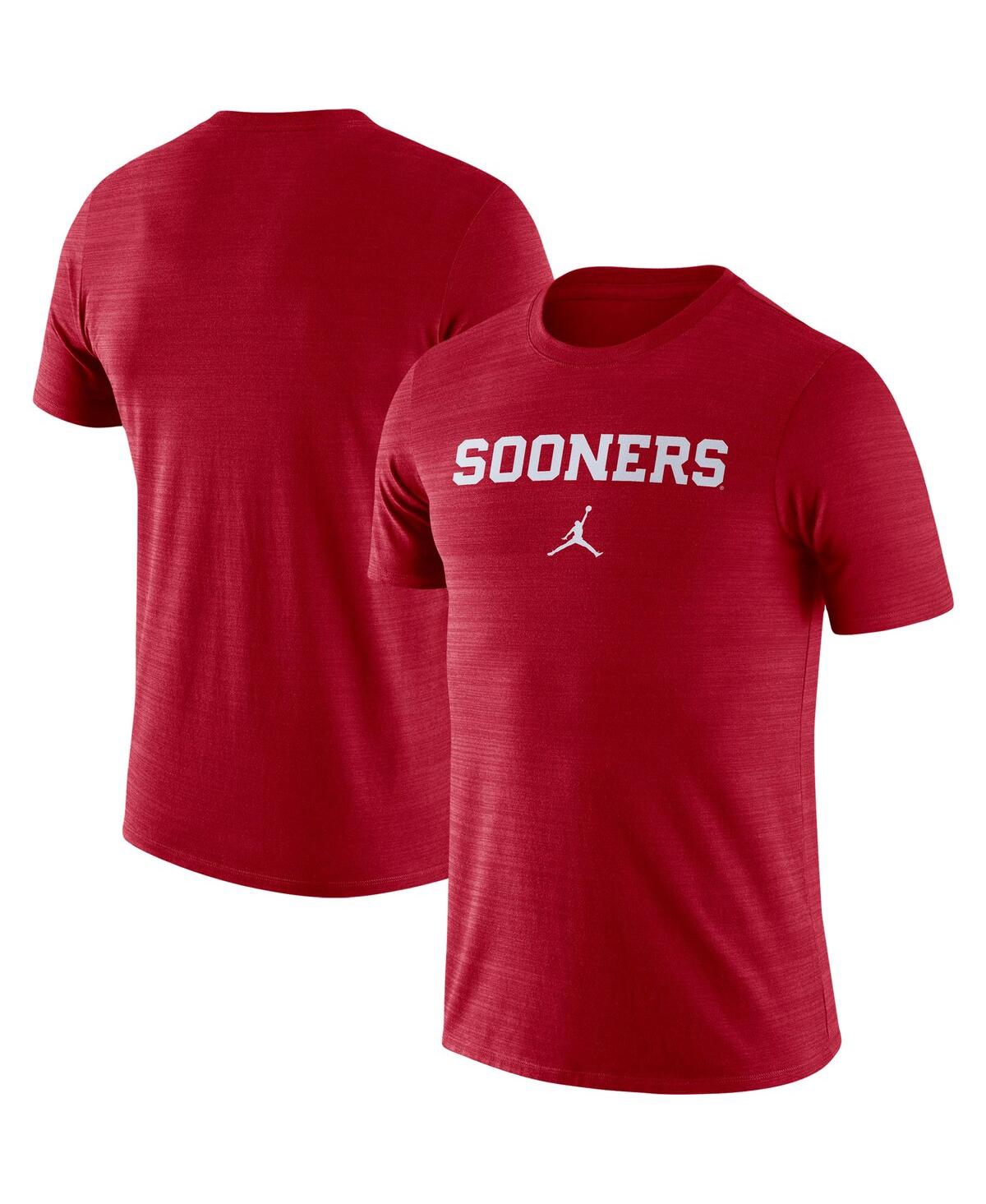 Shop Jordan Men's  Crimson Oklahoma Sooners Team Issue Velocity Performance T-shirt
