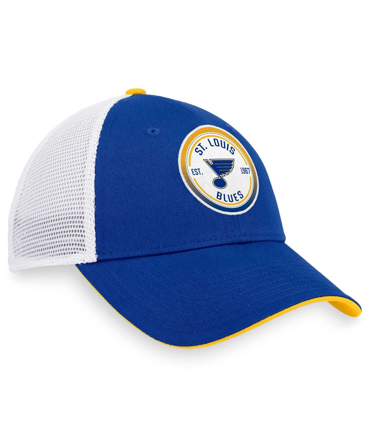 Shop Fanatics Men's  Blue, White St. Louis Blues Iconic Gradient Trucker Snapback Hat In Blue,white