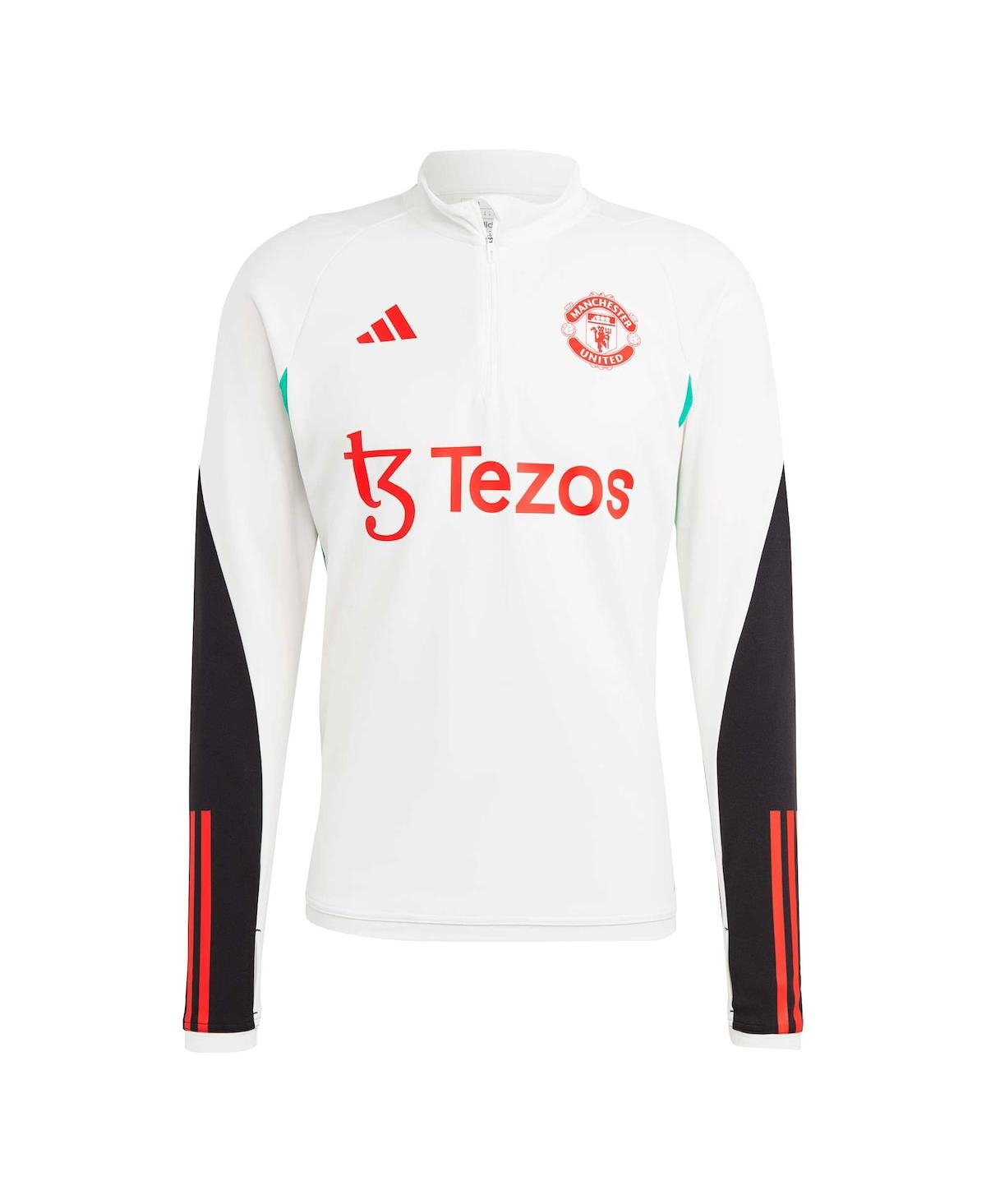 Adidas Originals Men's Adidas White Manchester United 2023/24 Training Aeroready Quarter-zip Top