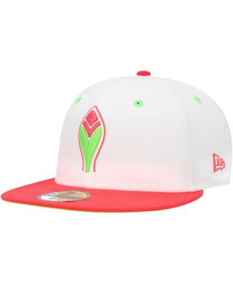 Men's White, Coral Atlanta Braves 150th Anniversary Strawberry Lolli 59FIFTY Fitted Hat