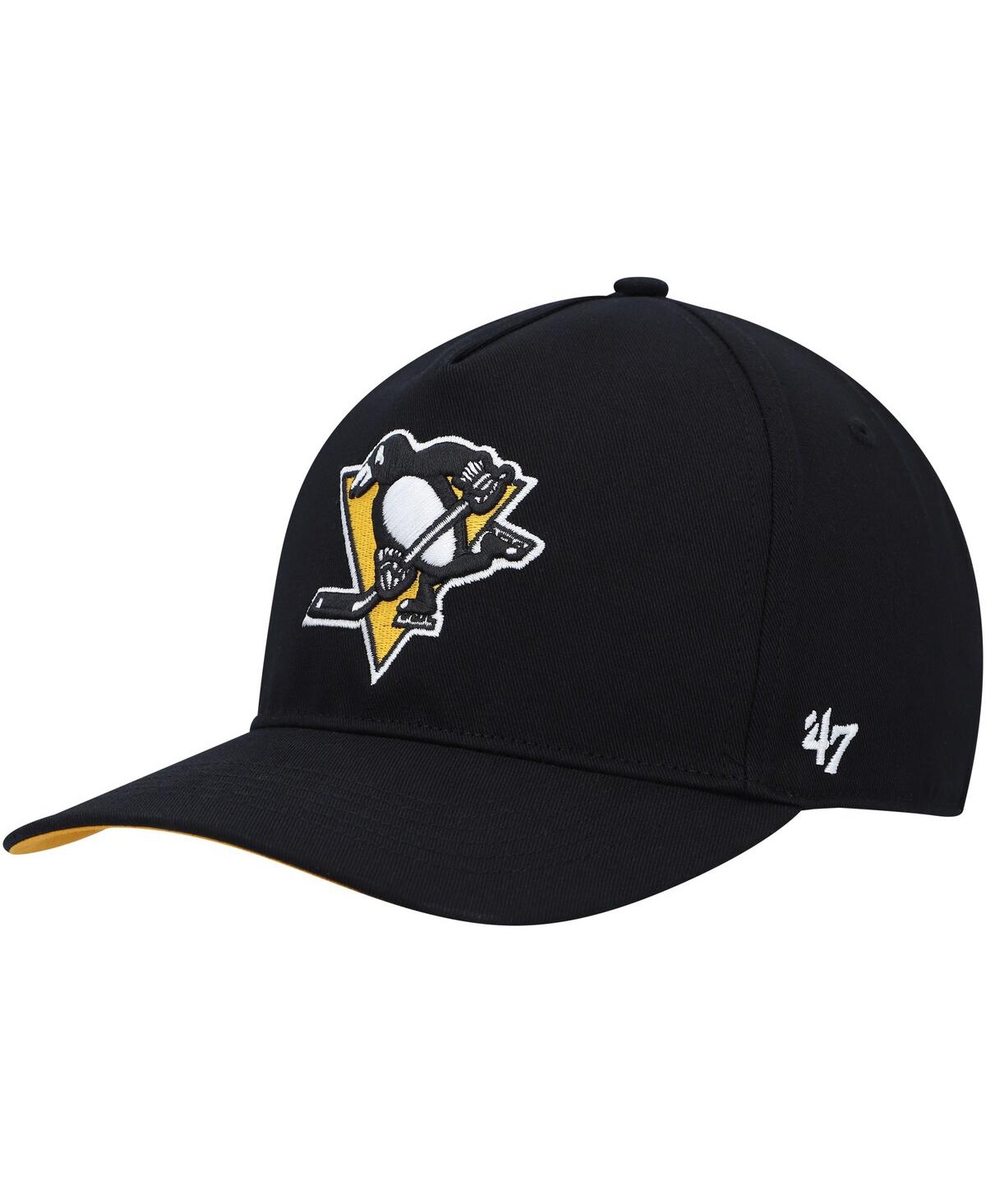 Men's '47 BrandPittsburgh Penguins Primary Hitch Snapback Hat - Black