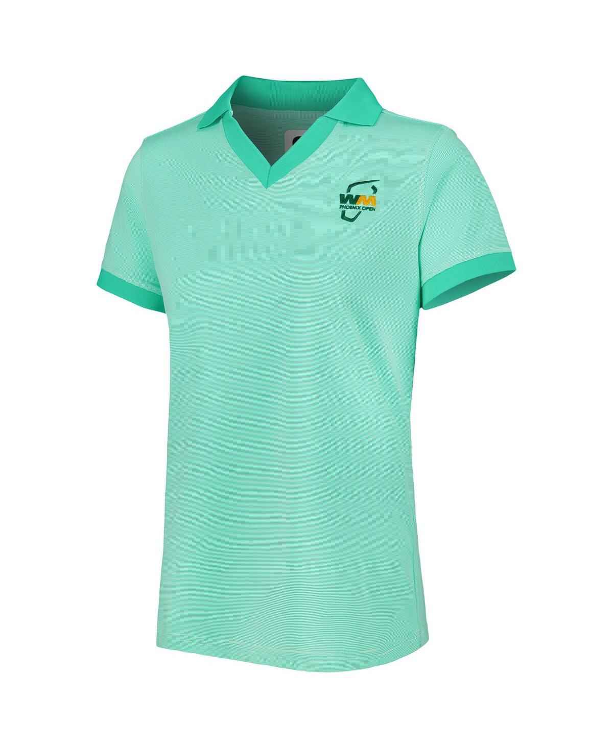 Shop Footjoy Women's  Mint Wm Phoenix Open End On End Lisle Prodry V-neck Golf Polo Shirt