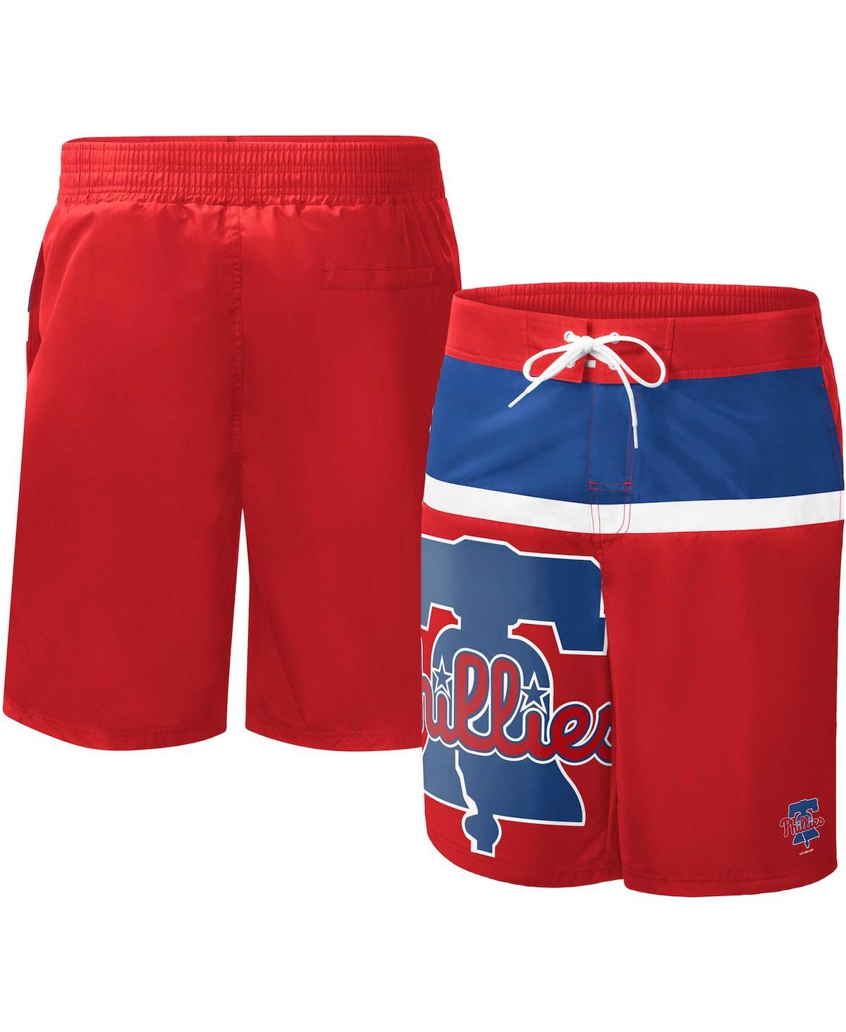 Shop G-iii Sports By Carl Banks Men's  Red Philadelphia Phillies Sea Wind Swim Shorts