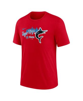 Men's Red Miami Marlins City Connect Tri-Blend T-shirt