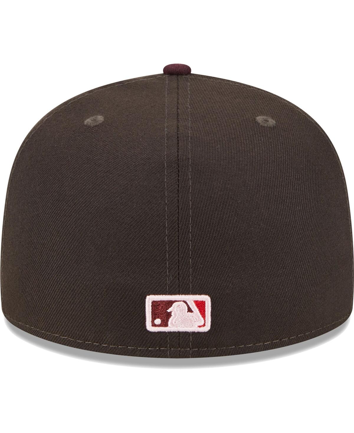 NEW ERA MEN'S NEW ERA BROWN, MAROON LOS ANGELES DODGERS CHOCOLATE STRAWBERRY 59FIFTY FITTED HAT 