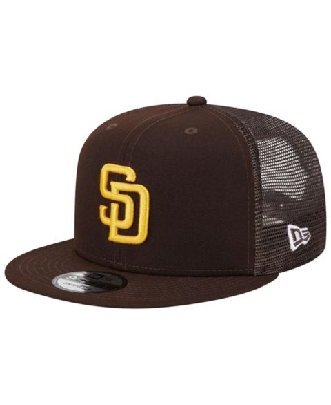 Мужская кепка New Era Brown San Diego Padres Team Color Trucker 9FIFTY Snapback Hat