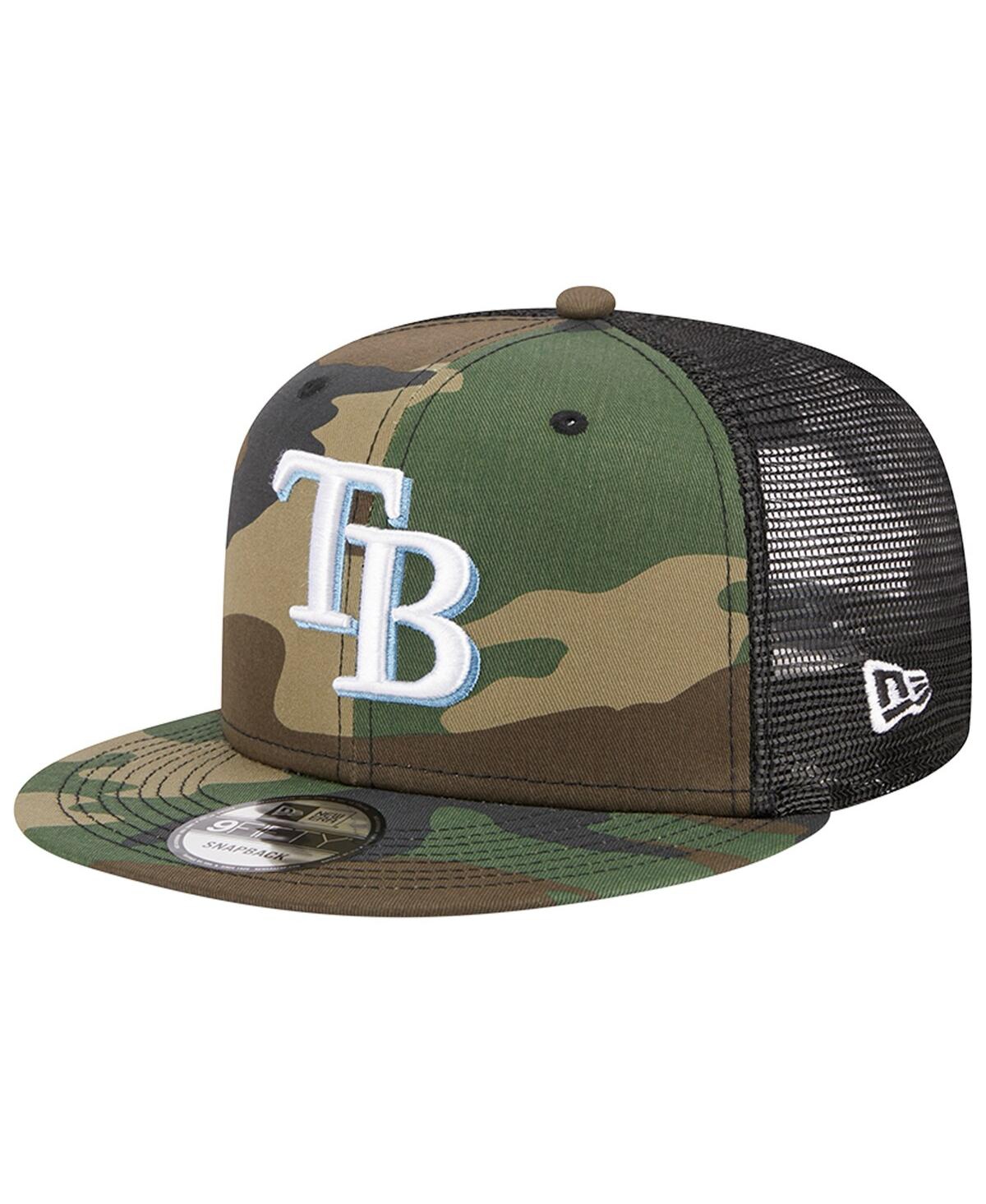 Men's New EraTampa Bay Rays WoodlandTrucker 9FIFTY Snapback Hat - Camo