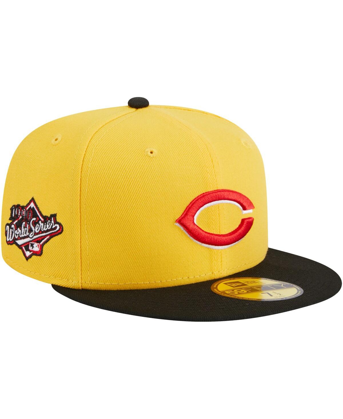 Men's New Era Black Cincinnati Reds Grilled 59FIFTY Fitted Hat - Black