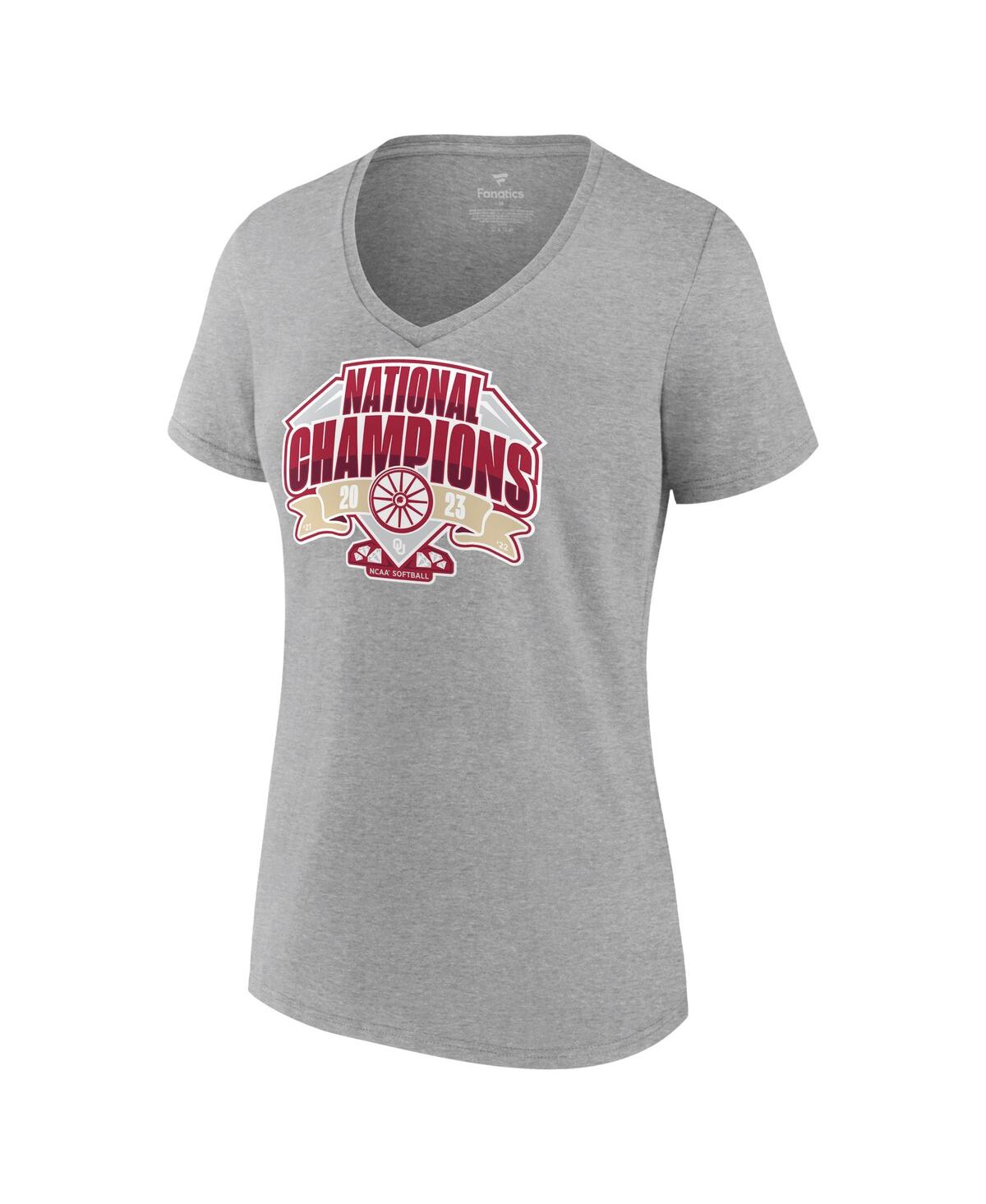Shop Fanatics Women's  Gray Oklahoma Sooners 2023 Ncaa Softball Women's College World Series Champions Off