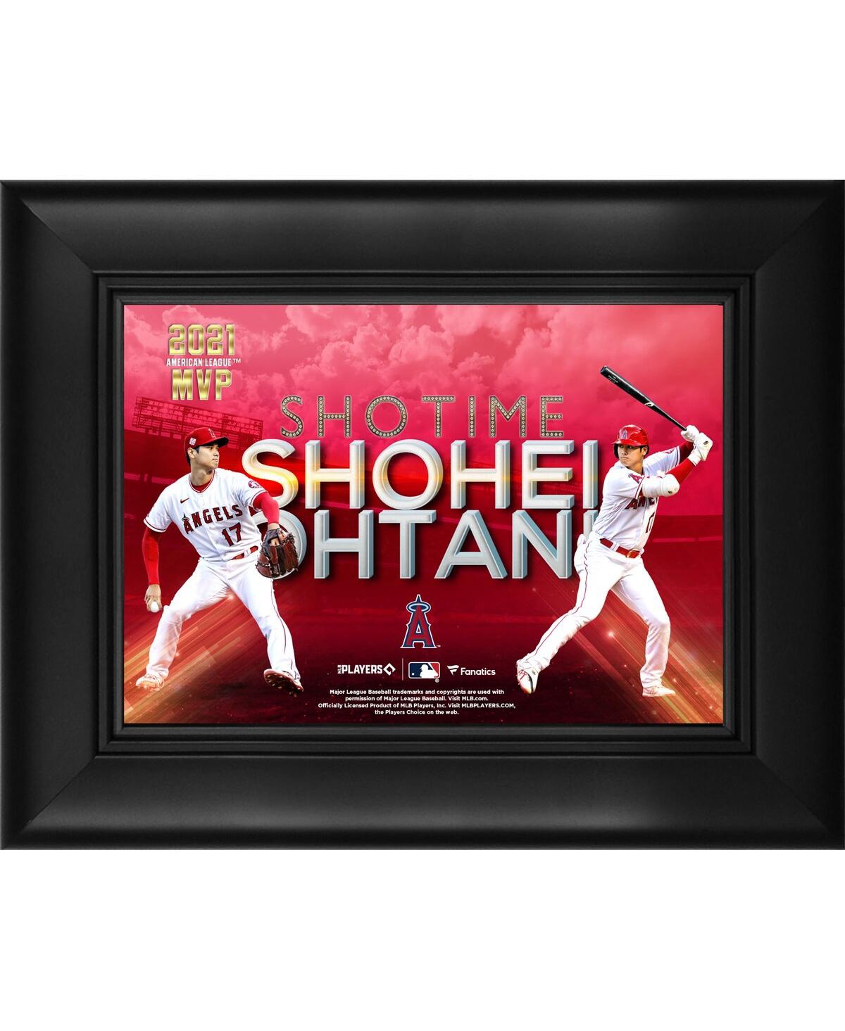 Fanatics Authentic Shohei Ohtani Los Angeles Angels 2021 Al Mvp Framed 5" X 7" Collage In Red