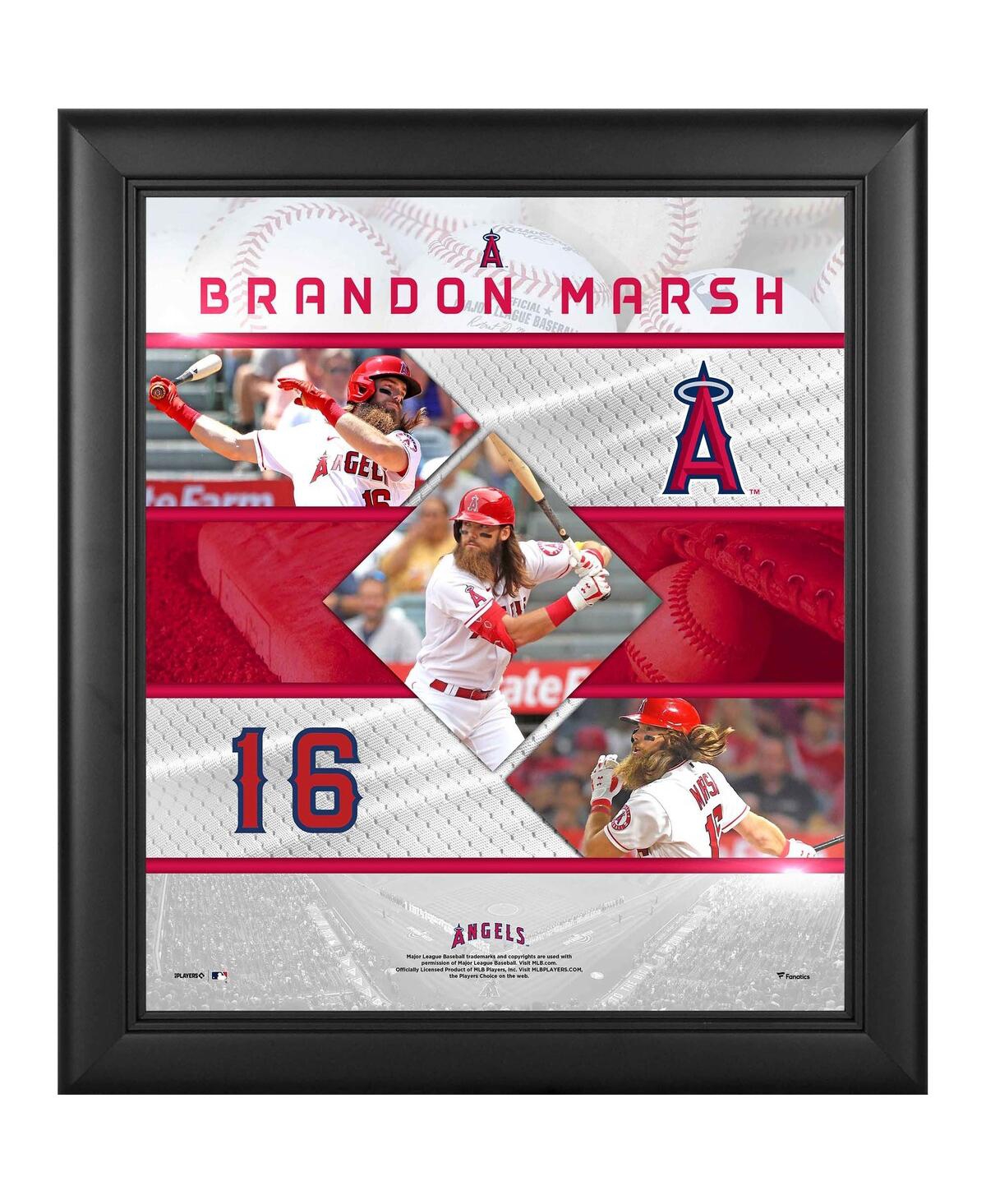 Fanatics Authentic Brandon Marsh Los Angeles Angels Framed 15" X 17" Stitched Stars Collage In Multi
