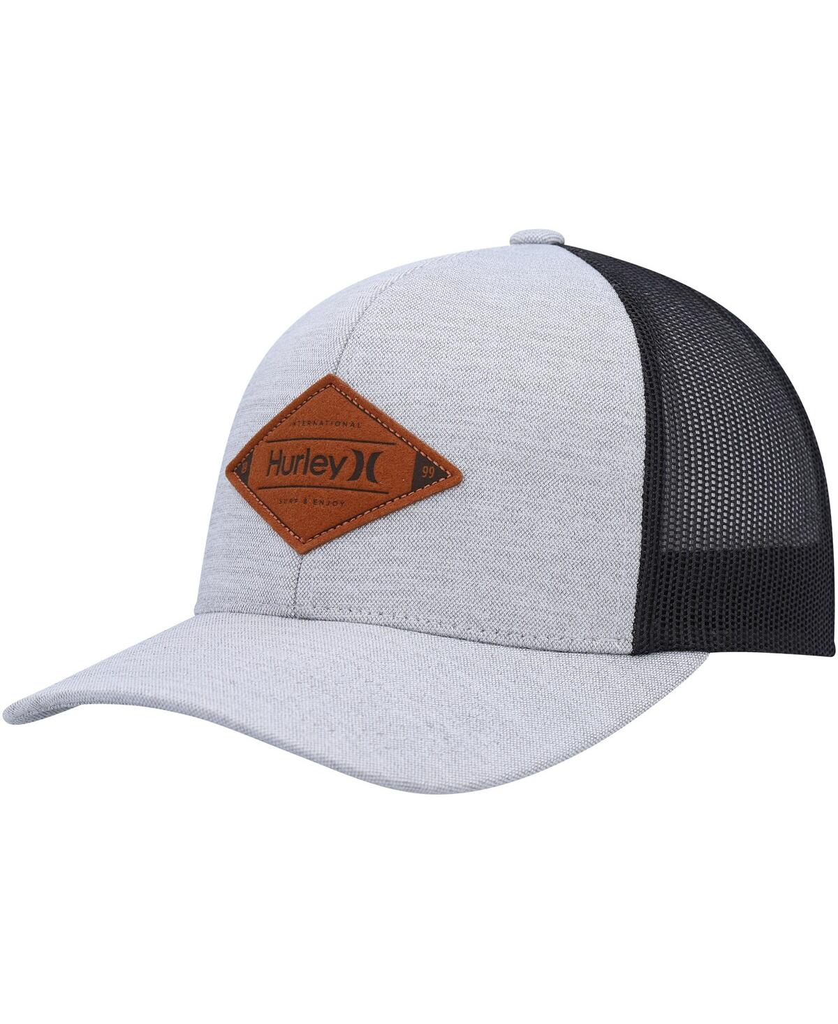 Hurley Men's  Gray, Black Mesa Trucker Snapback Hat In Gray,black