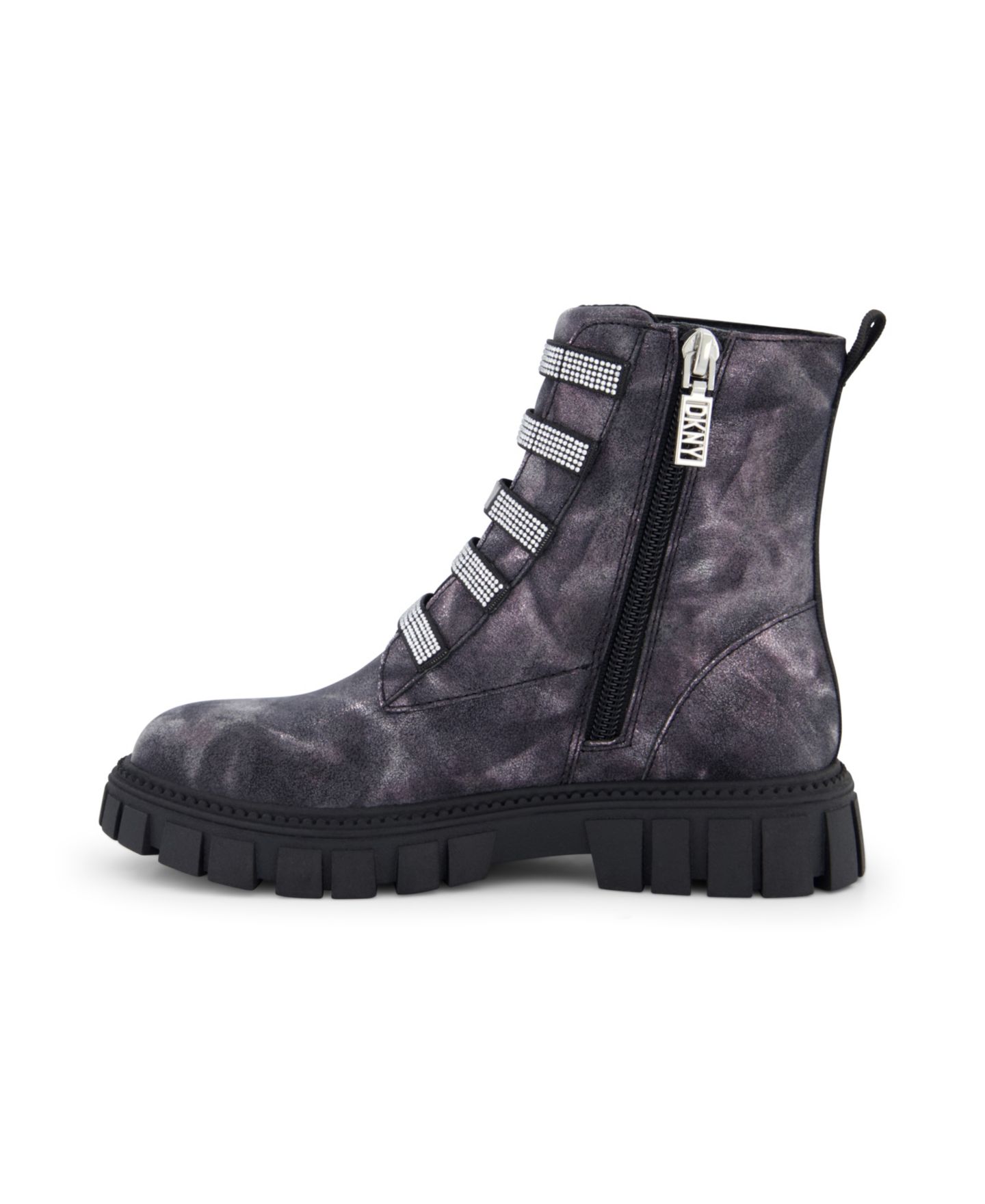 Ботинки DKNY Carrie Side Zipper Moto Shine Boots для девочек, цвет: Чёрный — фото 7