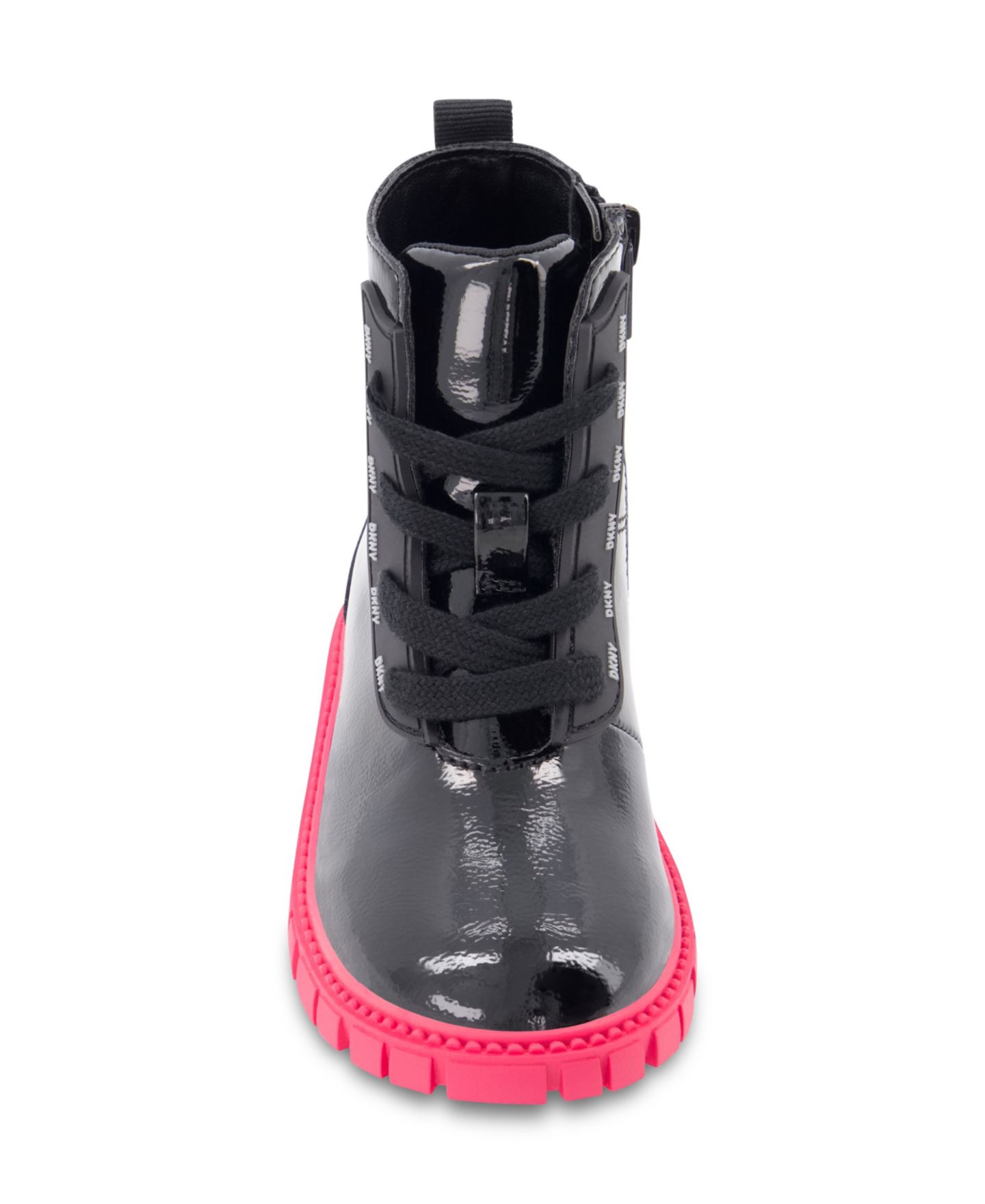 Ботинки DKNY Carrie Combat Zipper Closure Lace-Up Boots для девочек-малышей, цвет: Чёрный — фото 6