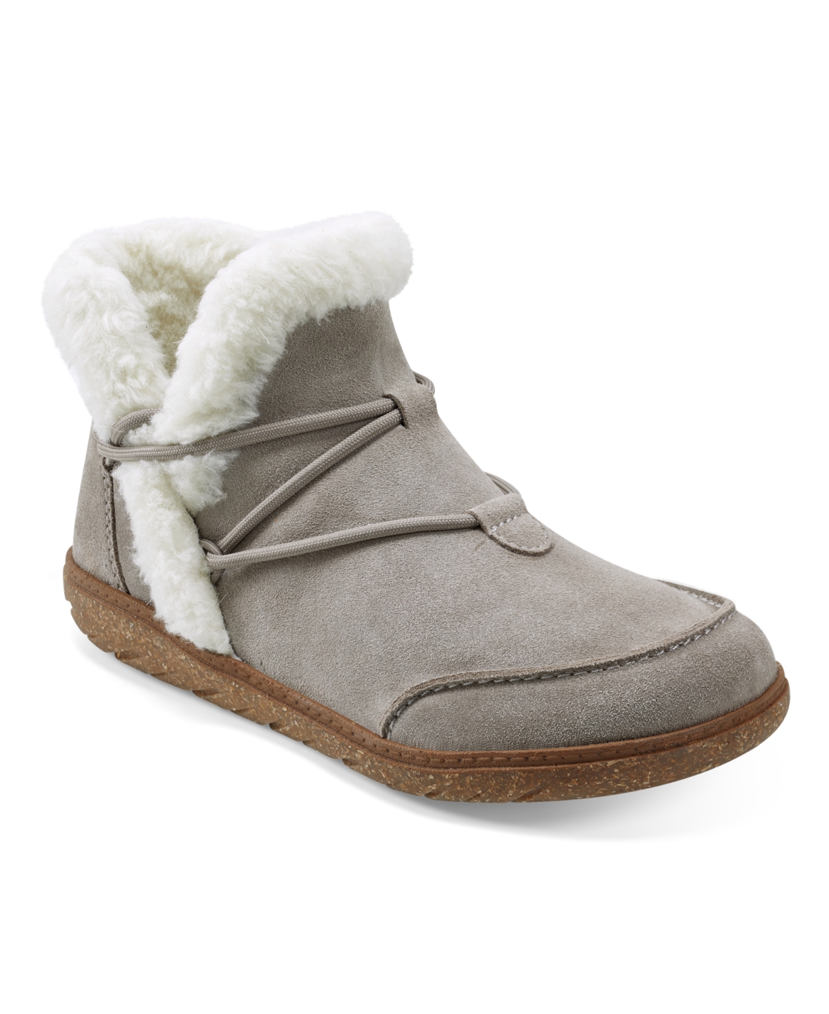 Earth Women's Fleet Cold Weather Lace-up Casual Booties In Gray Suede