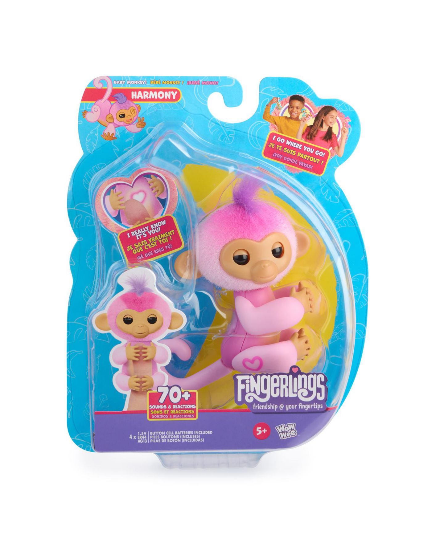 Детские фигурки Fingerlings Interactive Baby Monkey Reacts to Touch with 70+ Sounds & Reactions — фото 20