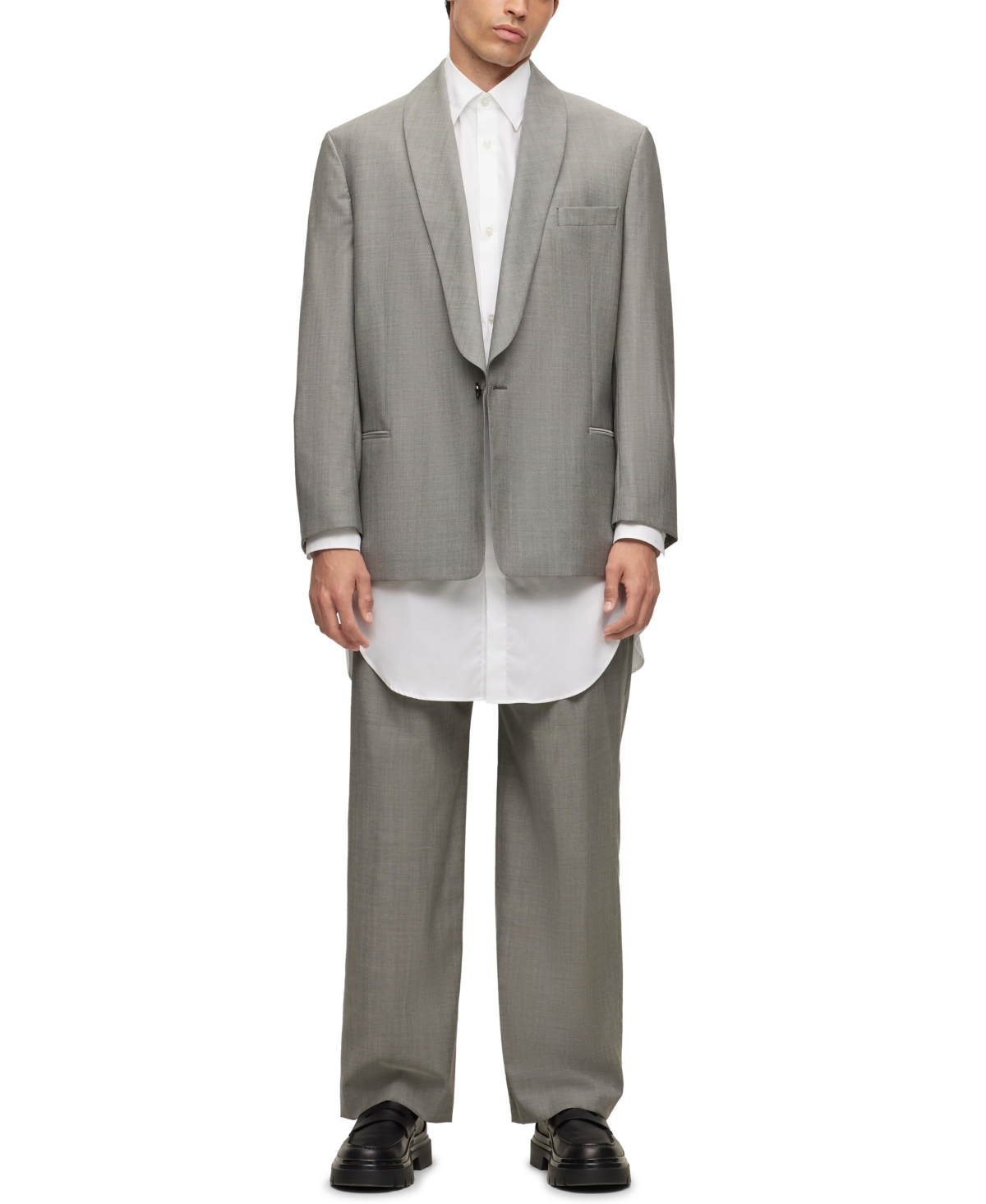Boss by Hugo Boss Men's Longline Regular-Fit Dress Shirt