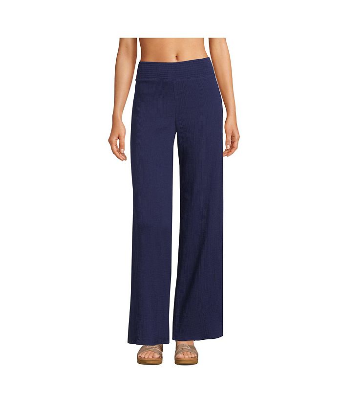 Lands' End Women's Cotton Gauze Swim Coverup Pants Macy's