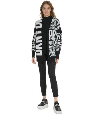 DKNY Damen Exploded Logo Crew Neck T-Shirt – Lässiges Logo-Shirt Aus Baumwolle-Spandex, Relaxed Fit