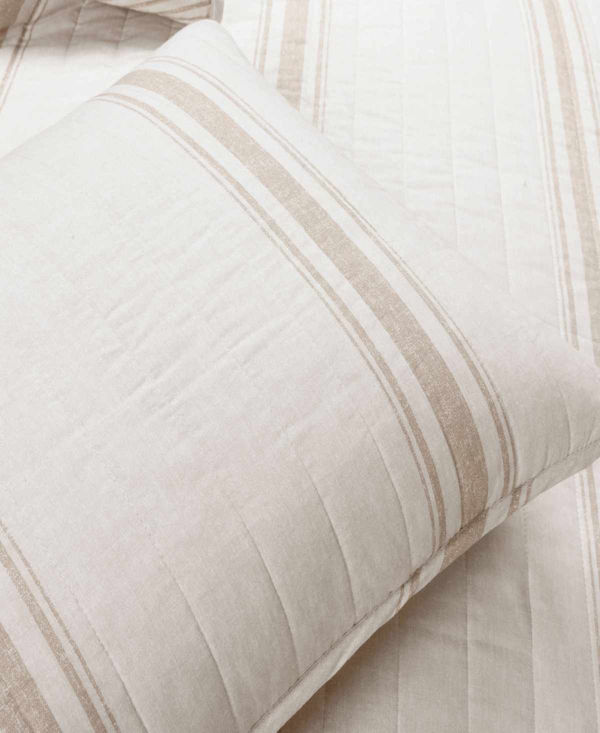Lush Decor Farmhouse Stripe Reversible Cotton 2-Piece Quilt, Xl