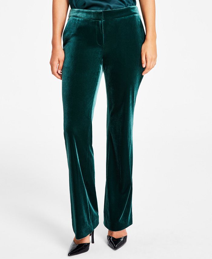 Bar III Women's Velvet Flare-Leg Pants, Created for Macy's - Macy's