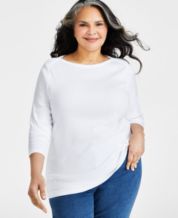 Macys plus top size white blouses