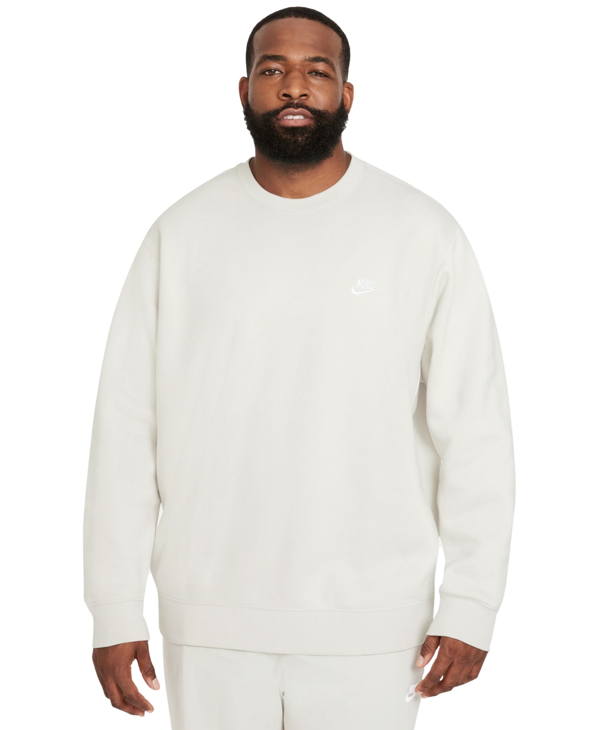 Nike Men's Club Fleece Crew Sweatshirt In Light Bone,white