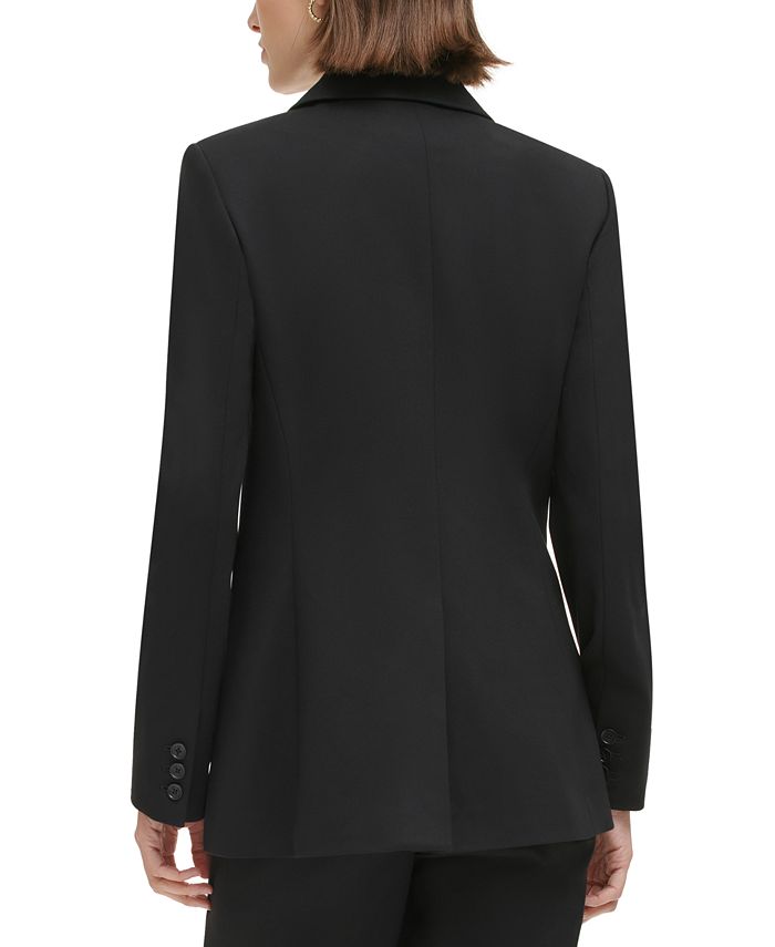 Calvin Klein Petite Notched-Collar One-Button Jacket - Macy's