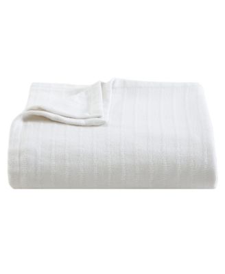 All Over Rib Cotton Reversible Blanket, Full/Queen