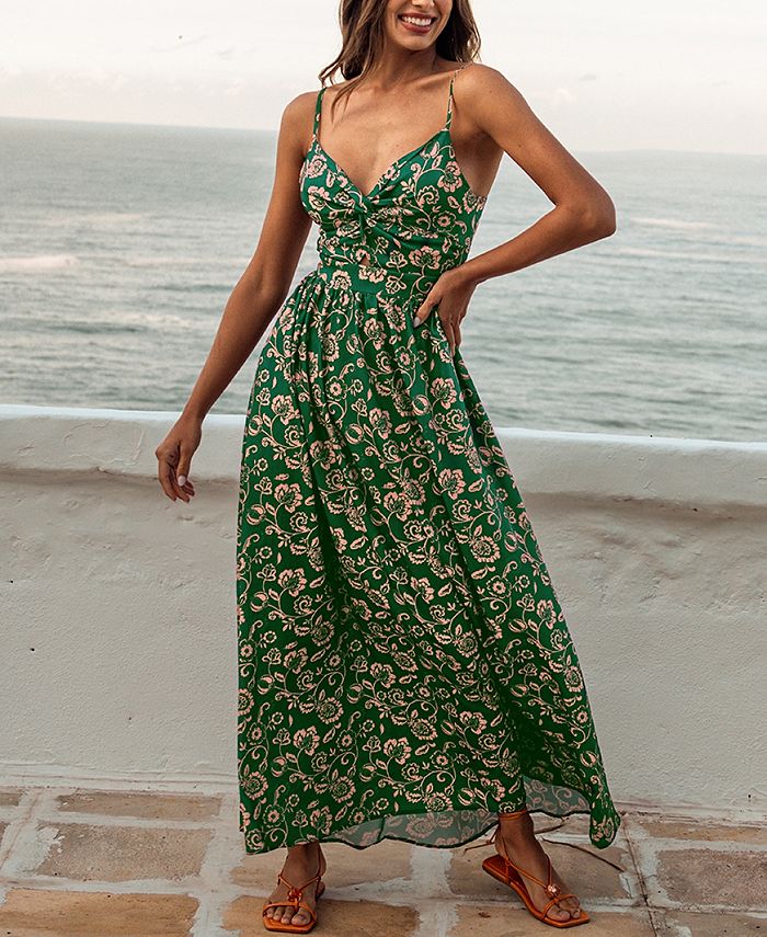 CUPSHE Women's Ornate Twisted Halter Maxi Beach Dress - Macy's