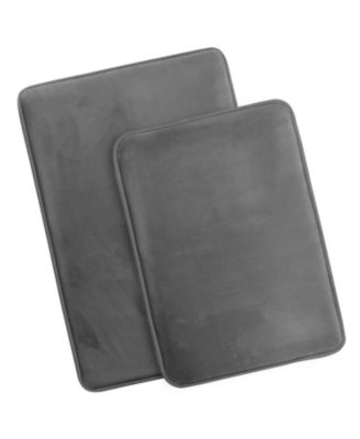 2 Piece Ultra Soft Non-Slip Plush Memory Foam Bath Rug Set - Small & Large
