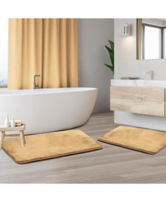 2 Piece Ultra Soft Non-Slip Plush Memory Foam Bath Rug Set - Small & Large