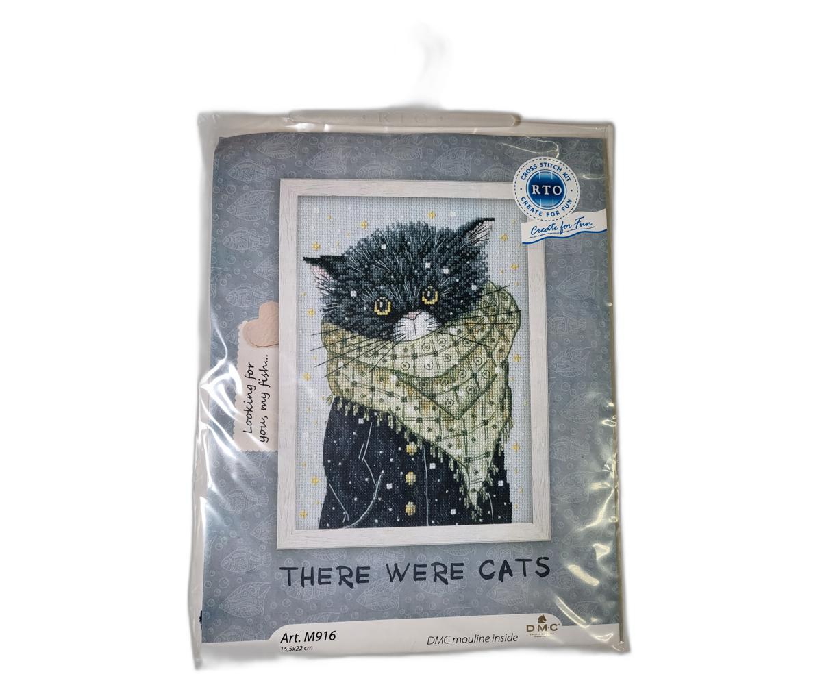 There were cats. Looking for you, my fish...! M916 Counted Cross Stitch Kit - Assorted Pre-Pack