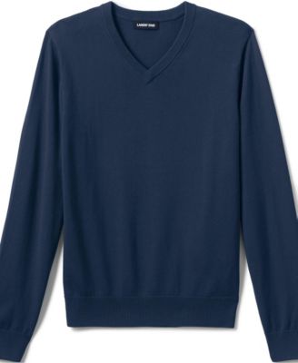 Men's Cotton Modal Fine Gauge V-neck Sweater