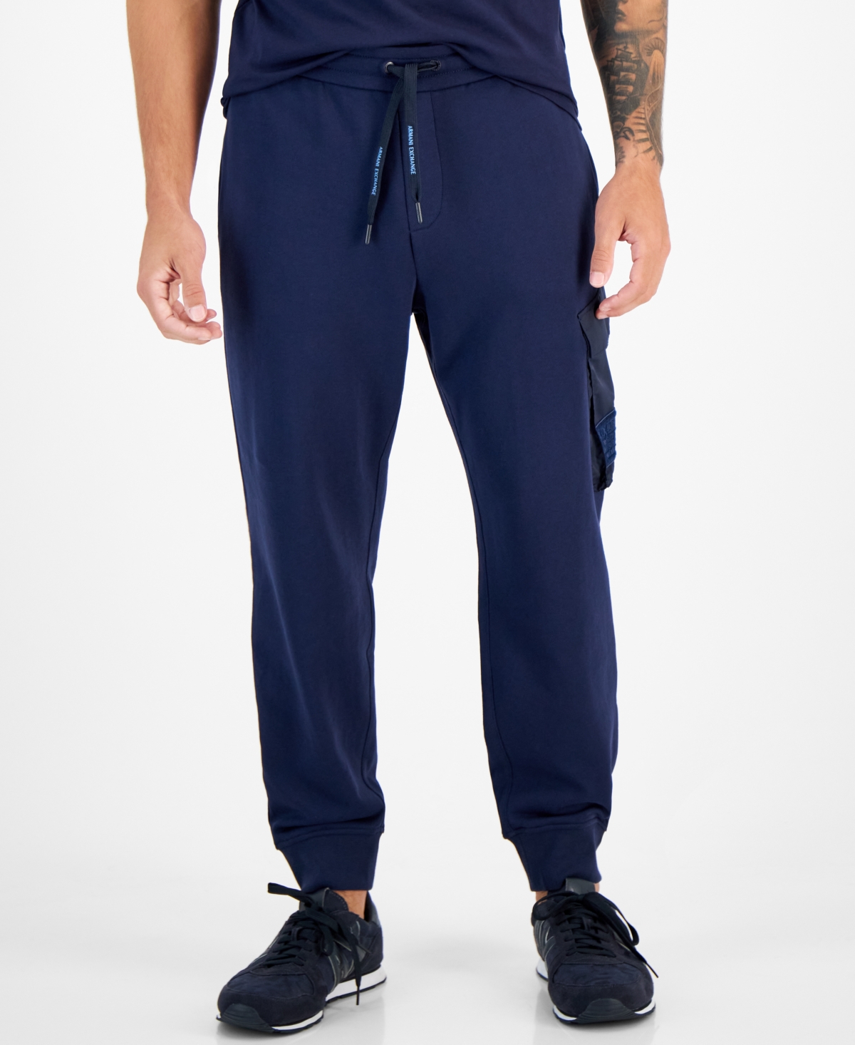 A X Armani Exchange Men's Cargo Joggers, Created For Macy's In Blue