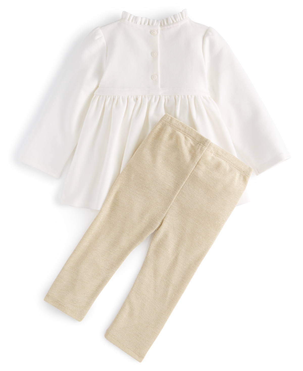 Shop First Impressions Baby Girls Peplum Tunic And Leggings, 2 Piece Set, Created For Macy's In Angel White