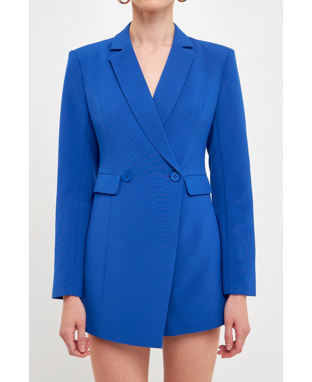 Endless Rose Long Sleeve Romper In Blue