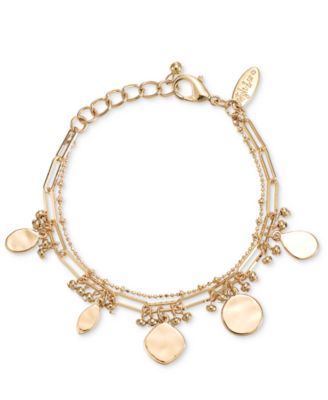 Style & Co - Gold-Tone Multi-Row Beaded Charm Bracelet